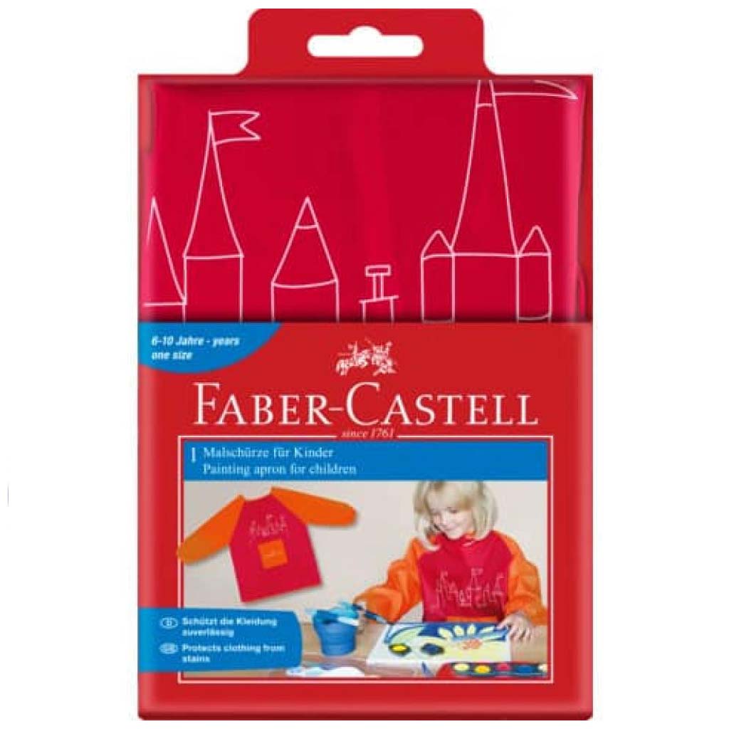 imagen de Faber-Castell: delantal de pintor para niños en color rojo-naranja 1