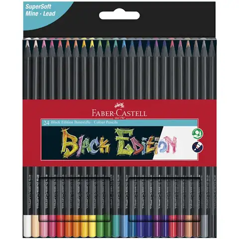 imagen de Faber-Castell: Edición Negra set de lápices de colores 24 unidades 1