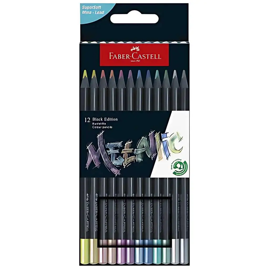 imagen de Faber-Castell: Edición negra set de lápices de colores metálicos 12ud 1