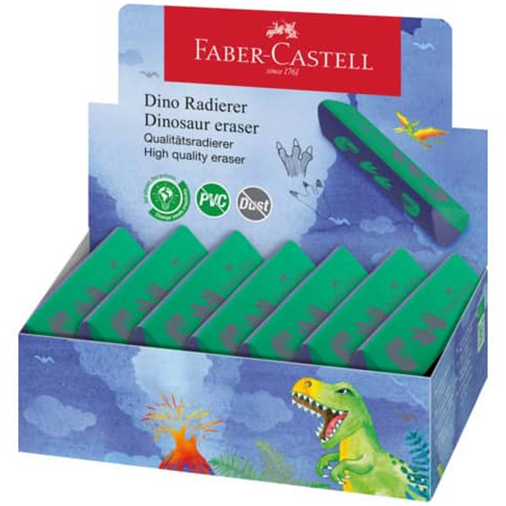 imagen de Faber-Castell: Goma de borrar triangular de dinosaurio 1ud 1