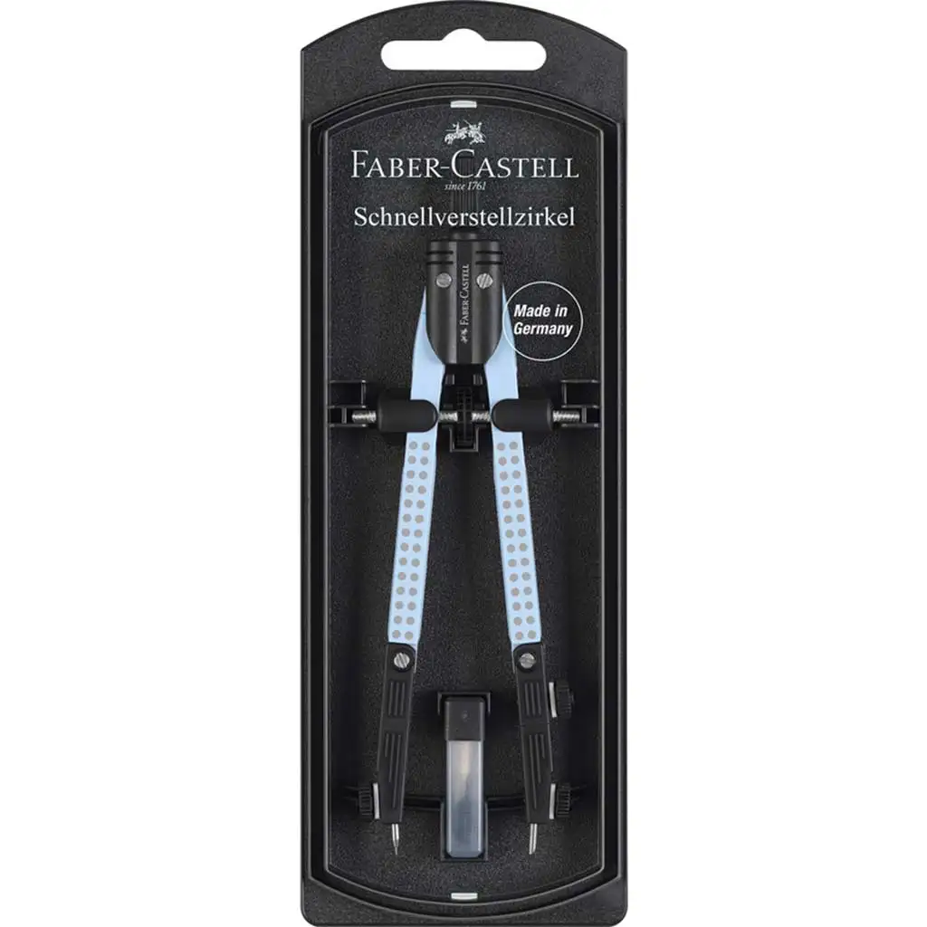 imagen de Faber-Castell: GRIP juego de compás con ajuste rápido en color azul cielo 1