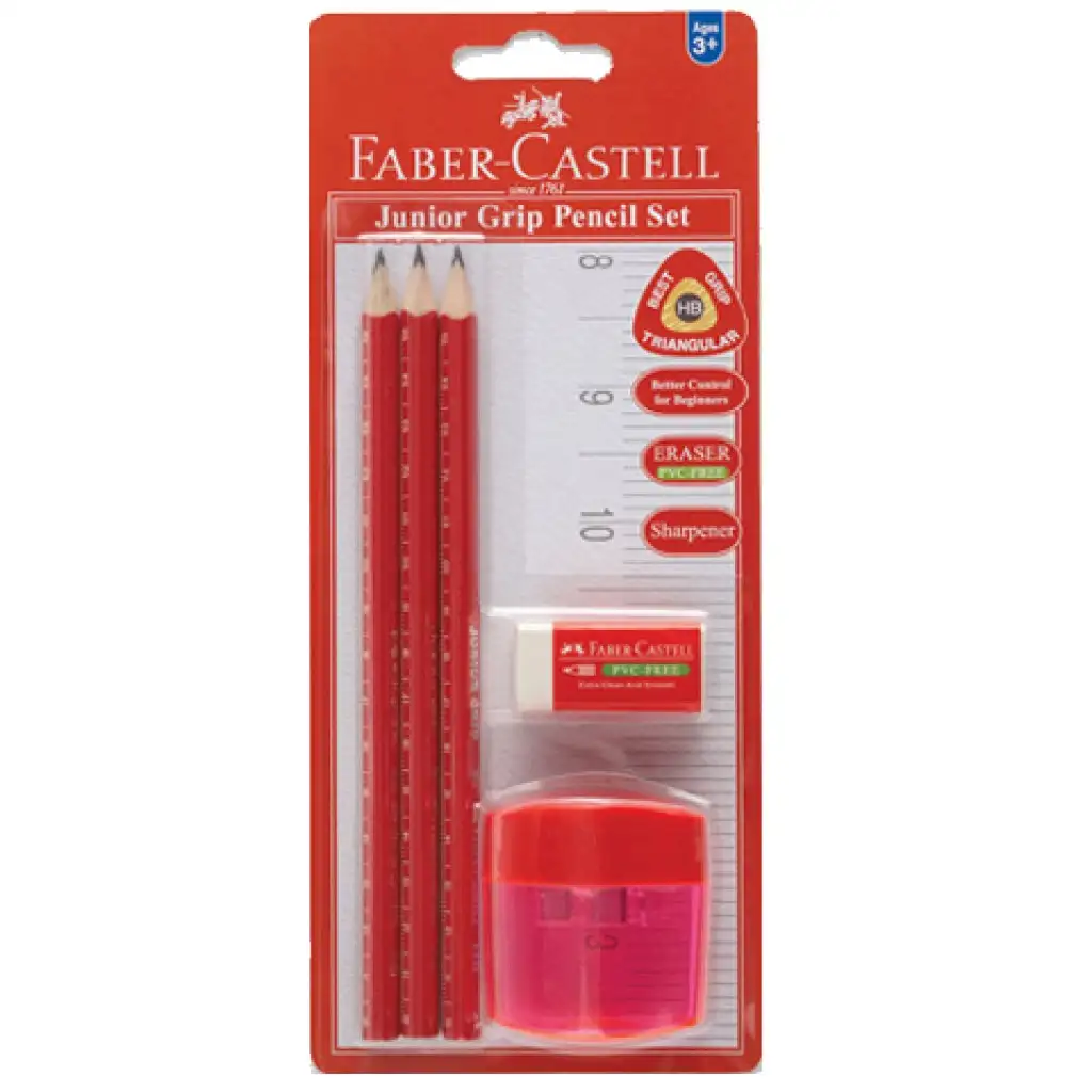 imagen de Faber-Castell: Grip Junior 3 piezas set de lápices de grafito 1