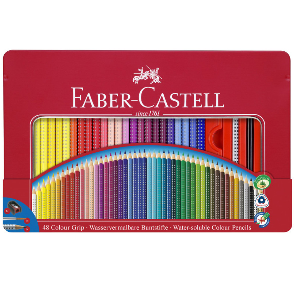 imagen de Faber-Castell: Grip lápiz de colores en caja de metal set de 48 unidades 1