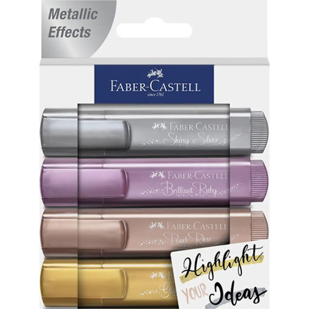 imagen de Faber-Castell: Juego de resaltadores metálicos 1546 4 unidades 1