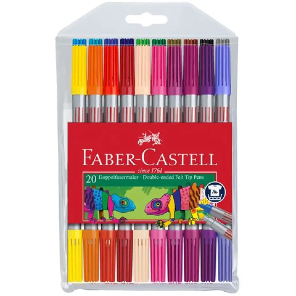 imagen de Faber-Castell: Juego de rotuladores de 20 piezas de doble punta 1