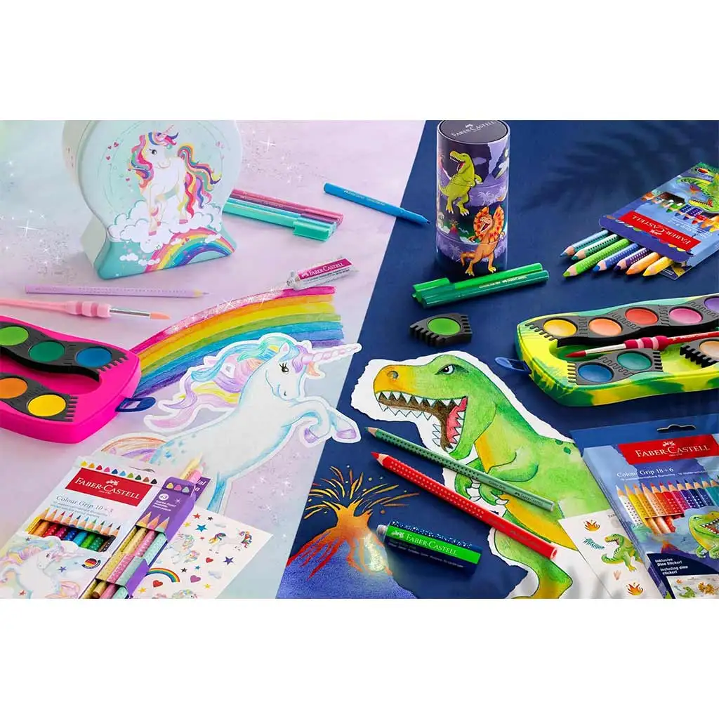 imagen de Faber-Castell: Jumbo GRIP set de lápices de colores de dinosaurios 8+2 unidades 2