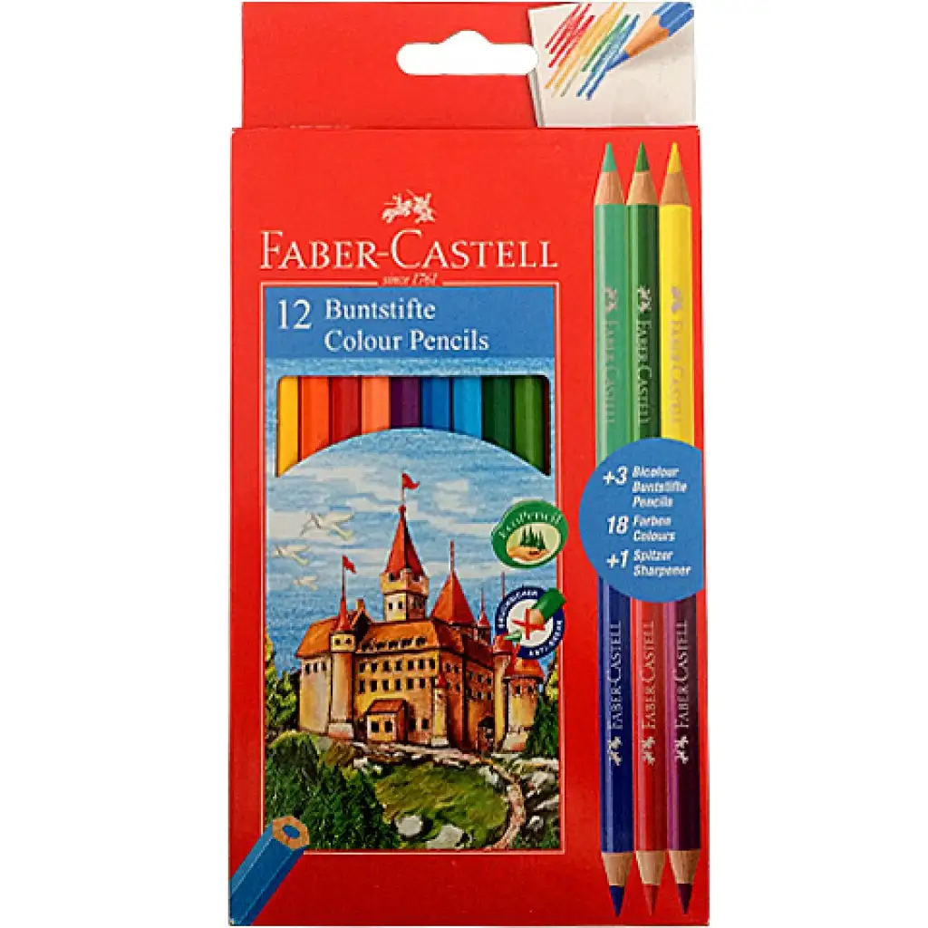 imagen de Faber-Castell: Lápiz de colores de 12 unidades + 3 unidades Bicolor 1