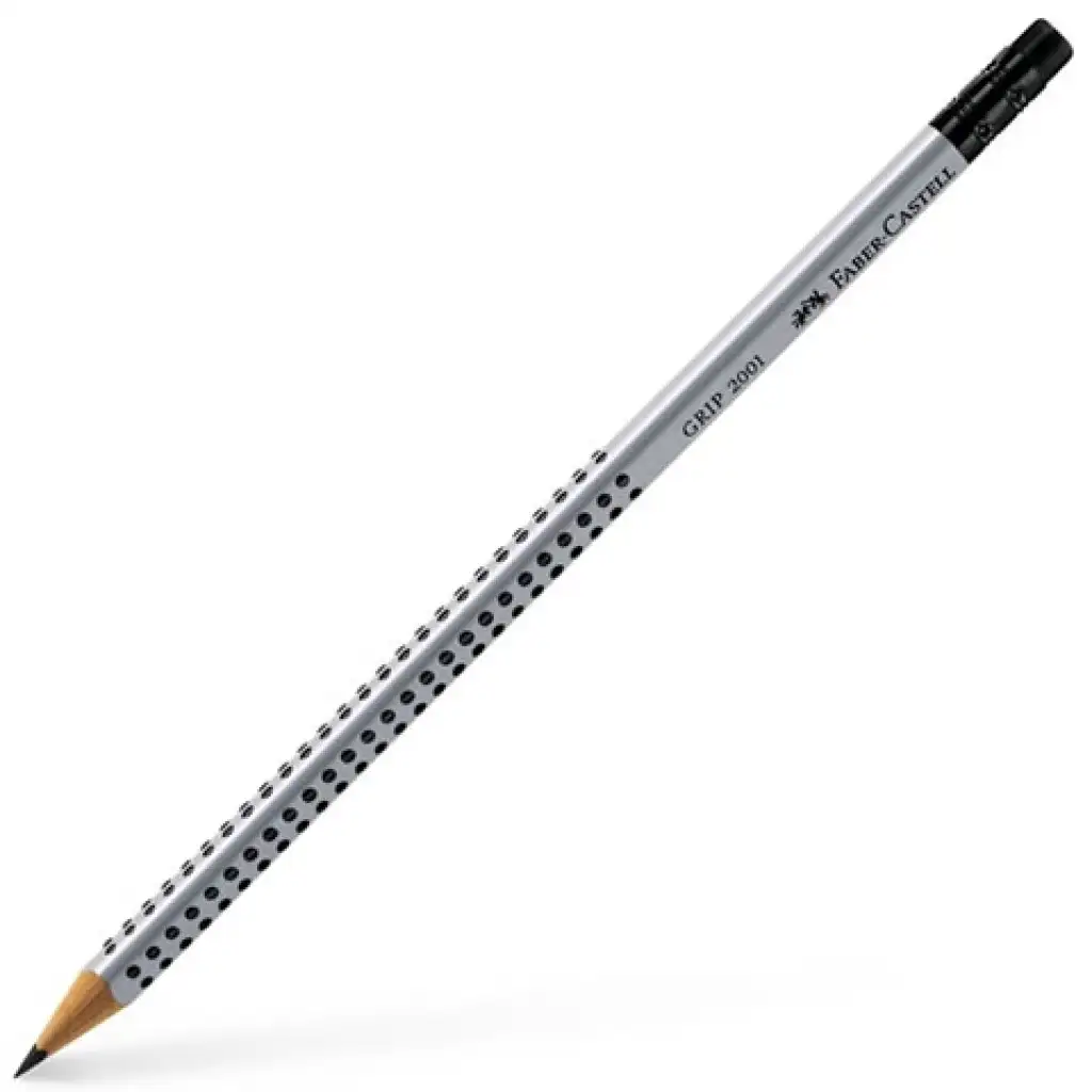 imagen de Faber-Castell: Lápiz de grafito Grip con goma B plata 1