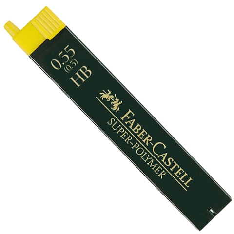 imagen de Faber-Castell: Mina de hierro SP 0,35mm 12 uds HB 1