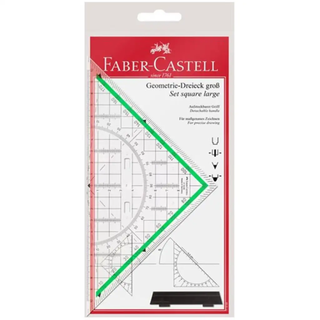 imagen de Faber-Castell: Regla triangular con mango extraíble de 20 cm 1