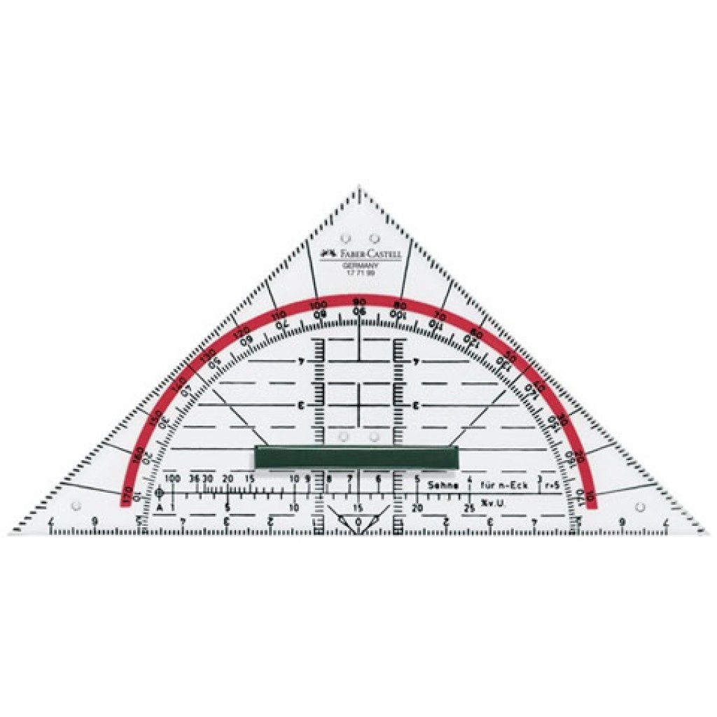 imagen de Faber-Castell: Regla triangular con transportador 2