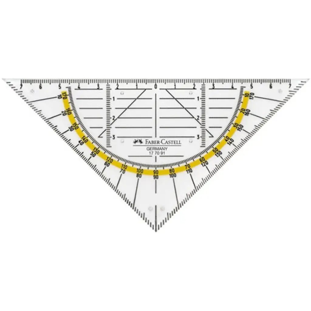 imagen de Faber-Castell: Regla triangular con transportador 2