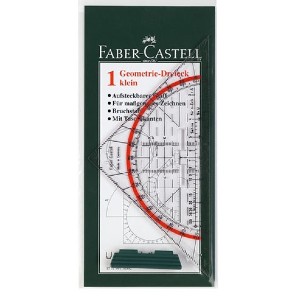 imagen de Faber-Castell: Regla triangular con transportador 1