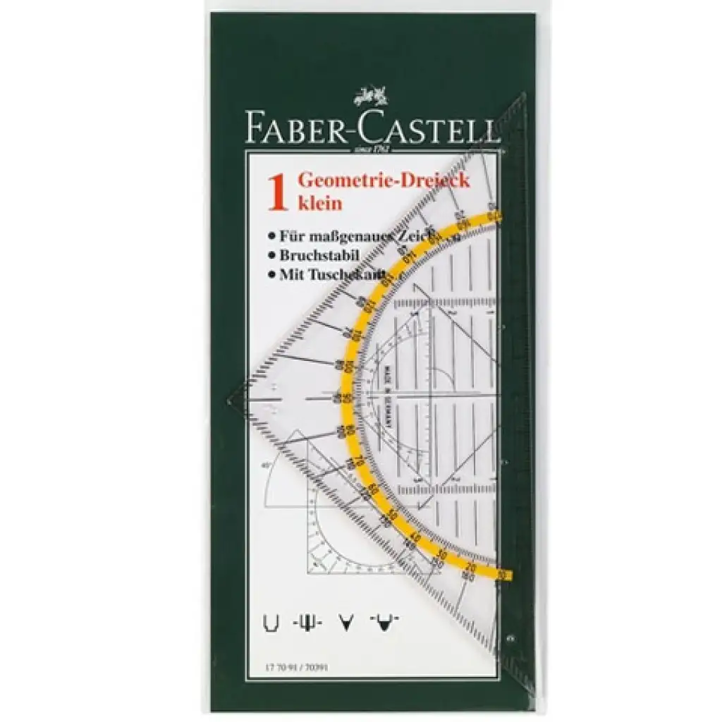 imagen de Faber-Castell: Regla triangular con transportador 1