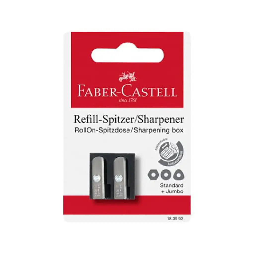 imagen de Faber-Castell: Sacapuntas de metal doble con punta intercambiable 1