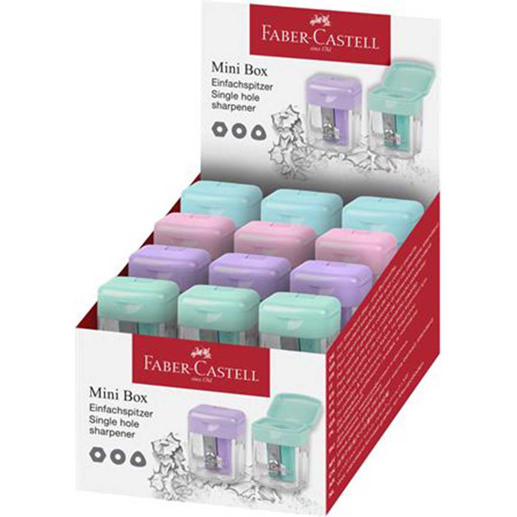imagen de Faber-Castell: Sacapuntas de plástico con depósito en colores pastel 1ud 1