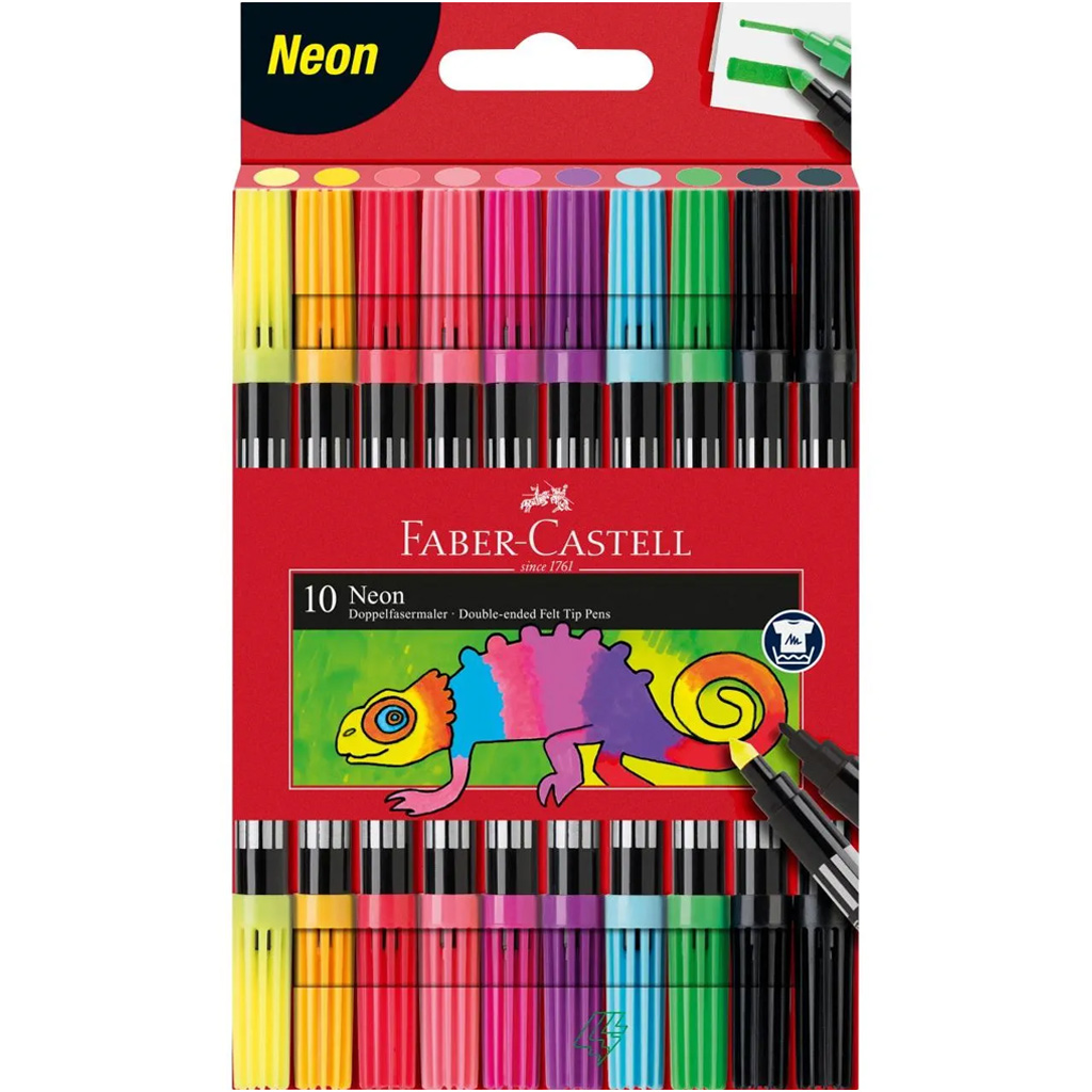imagen de Faber-Castell: Set de 10 marcadores de neón de doble punta 1