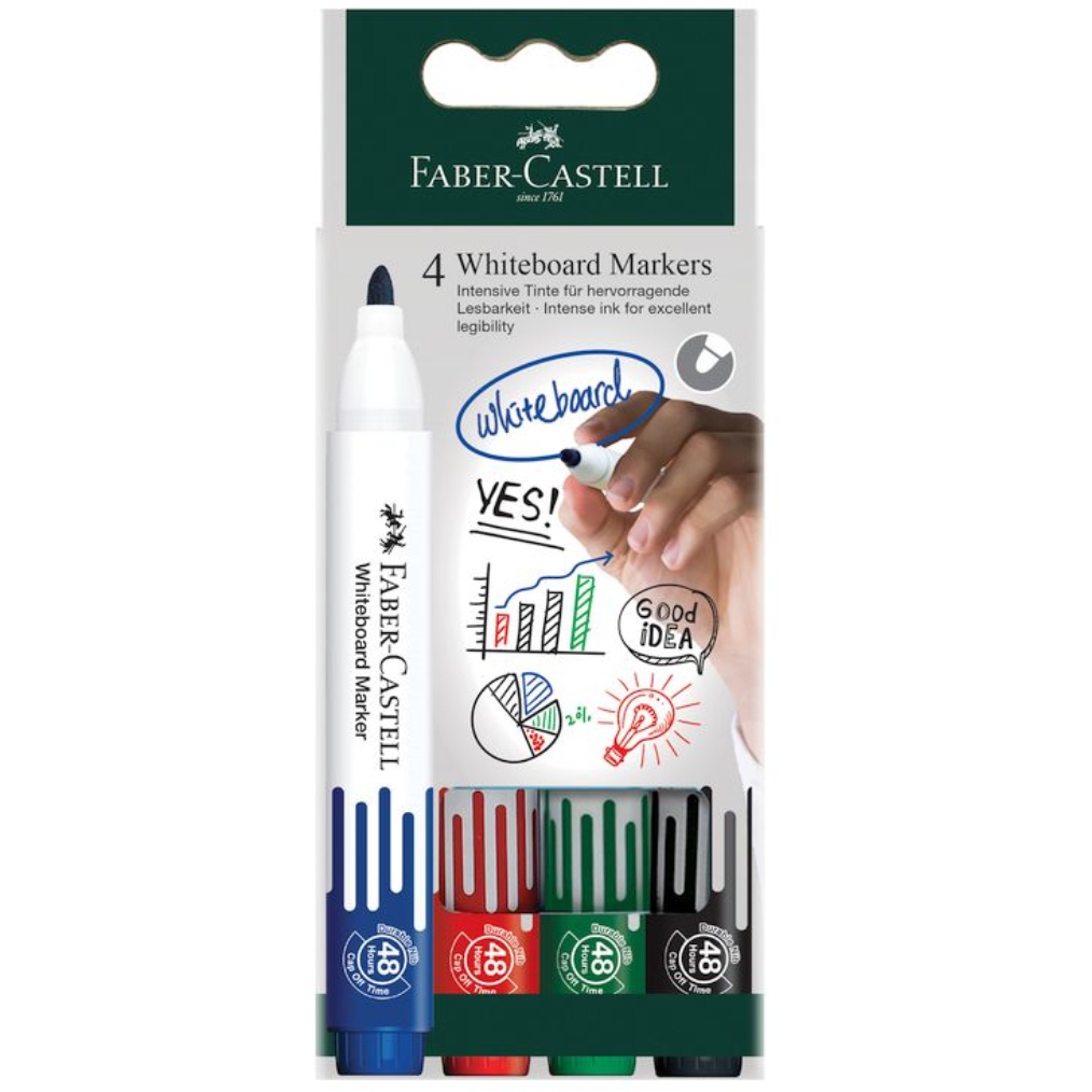 imagen de Faber-Castell: Set de 4 rotuladores de pizarra de colores 1