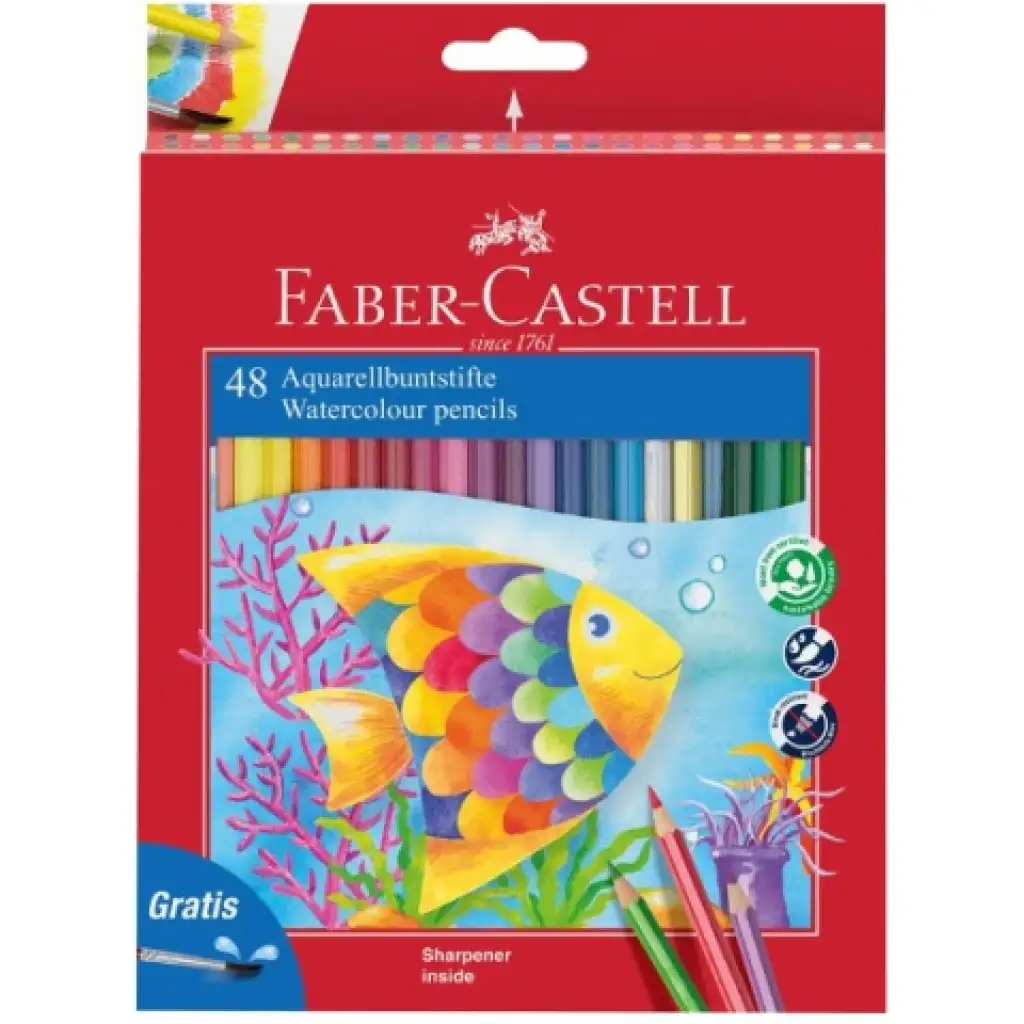 imagen de Faber-Castell: Set de 48 lápices de colores acuarelables con pincel 1