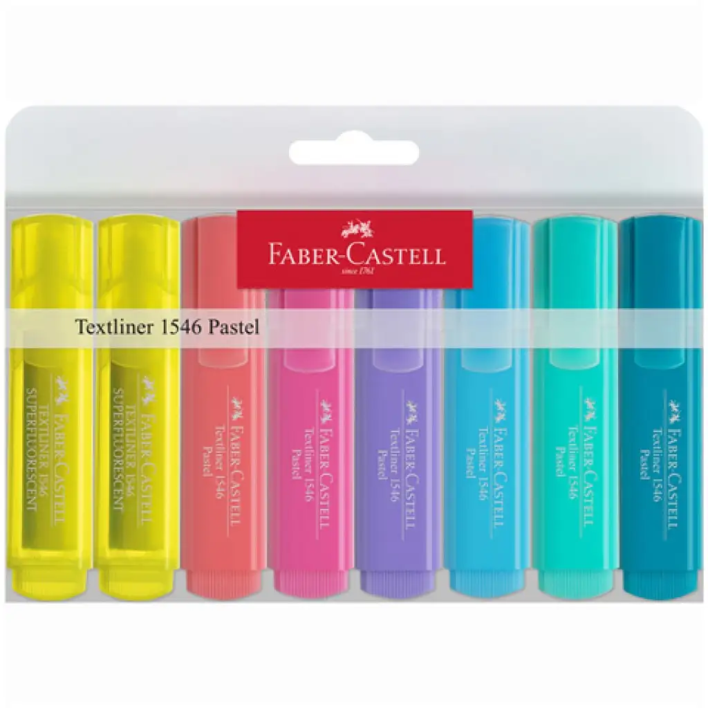 imagen de Faber-Castell: Set de 8 resaltadores de colores pastel 1