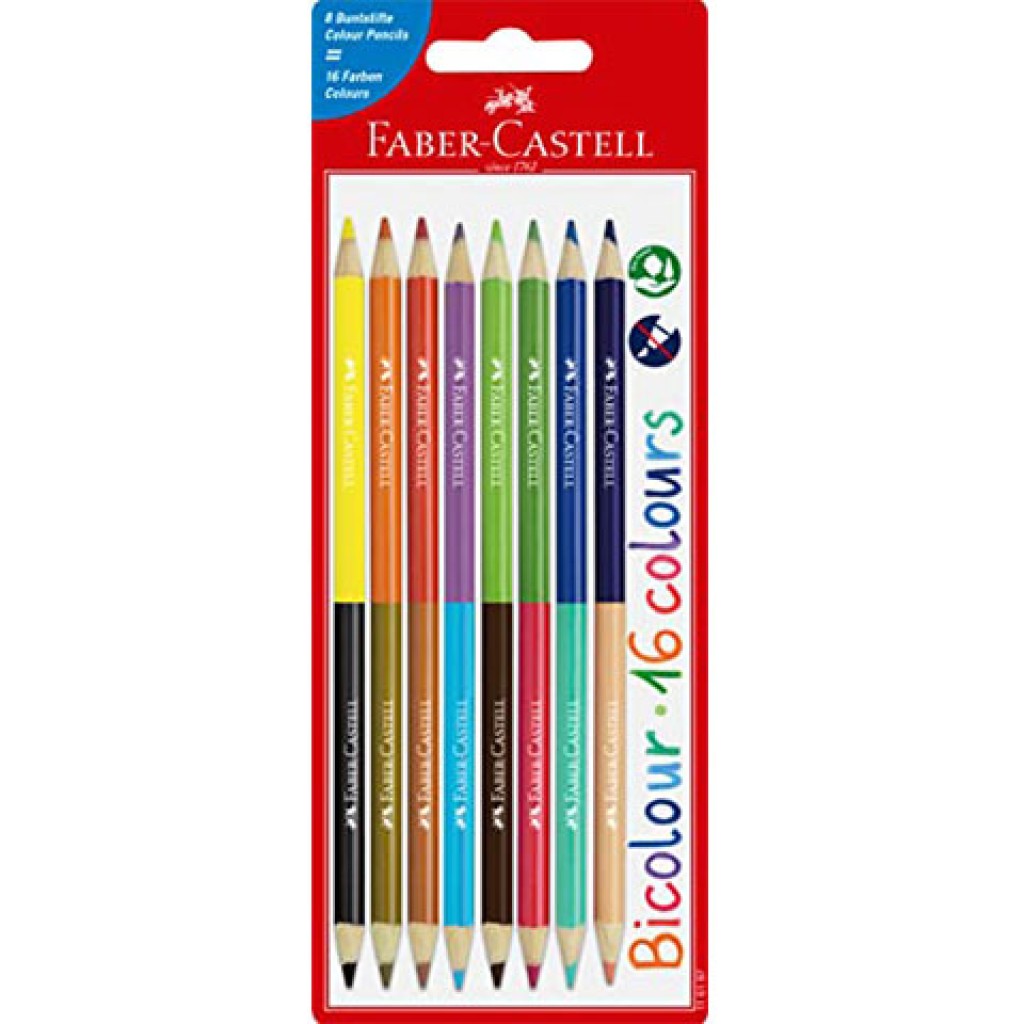 imagen de Faber-Castell: Set de lápices de colores bicolores de 8 unidades 1