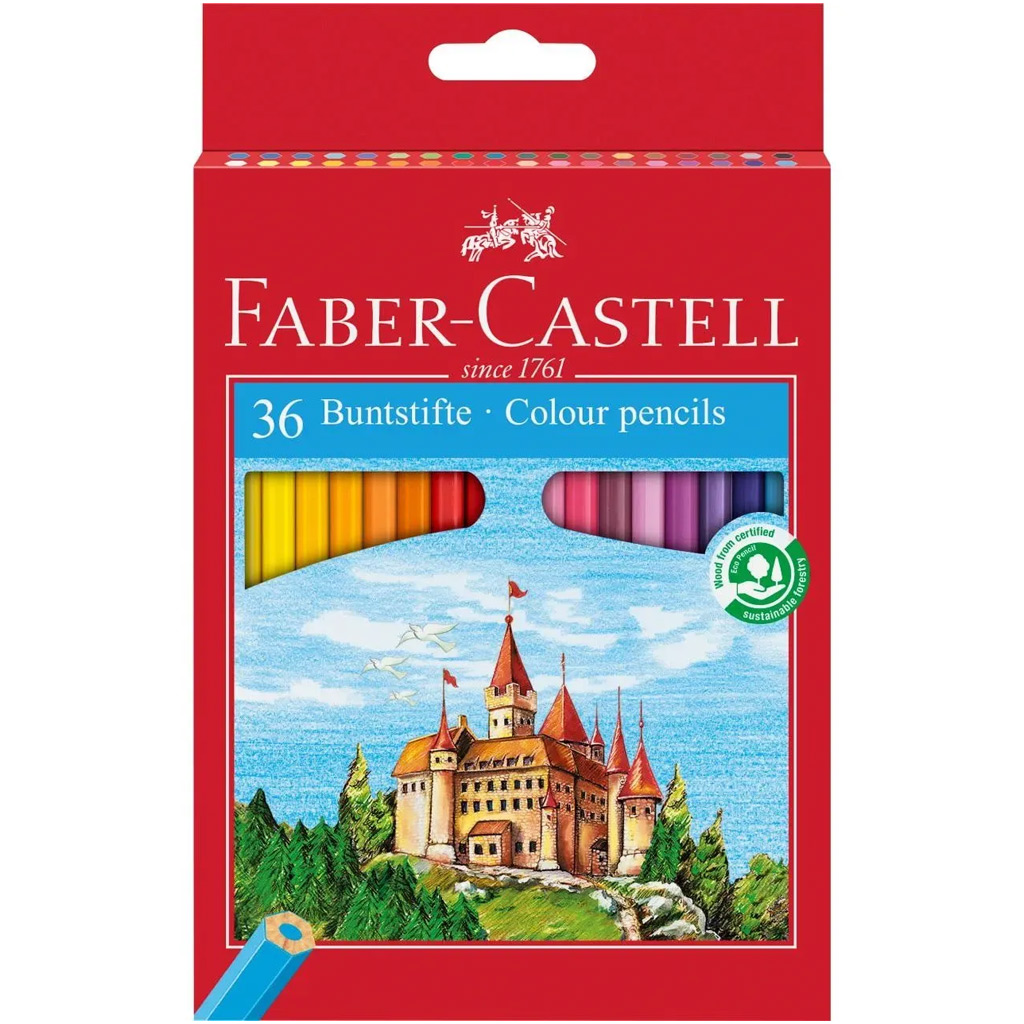 imagen de Faber-Castell: Set de lápices de colores con castillo de 36 unidades 1
