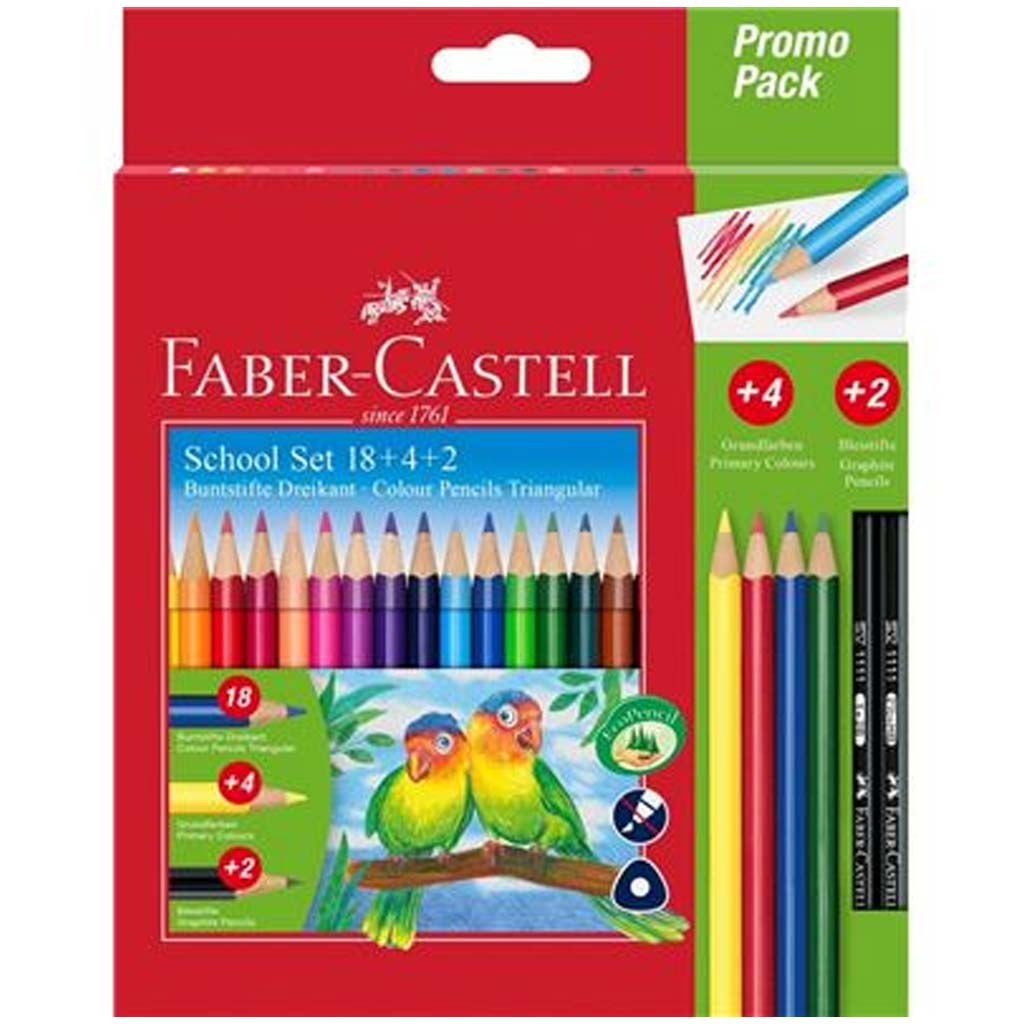 imagen de Faber-Castell: Set de lápices de colores de 24 piezas con diseño de loros 1