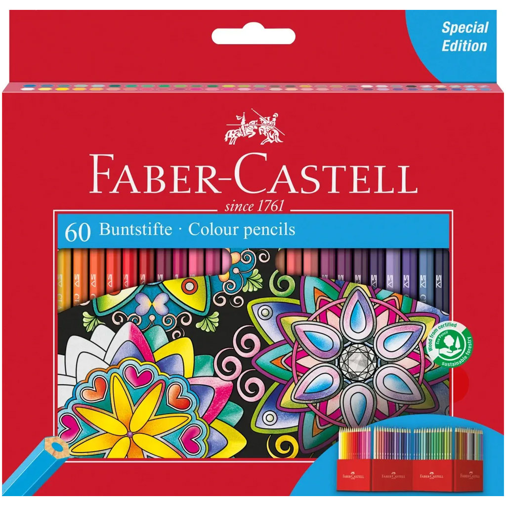 imagen de Faber-Castell: Set de lápices de colores de 60 piezas 1