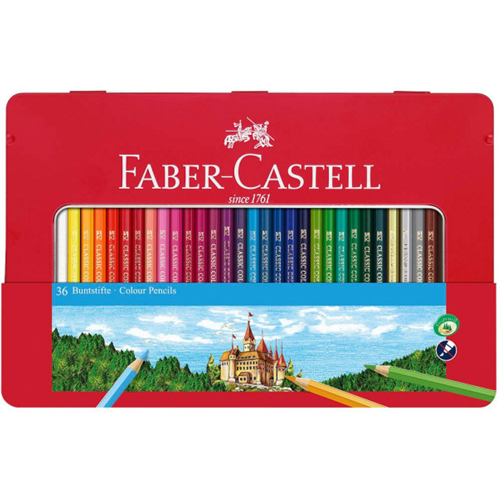 imagen de Faber-Castell: Set de lápices de colores en caja de metal 36 unidades 1