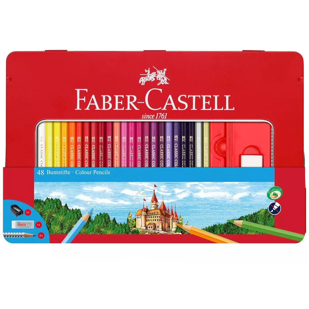 imagen de Faber-Castell: Set de lápices de colores en caja de metal 48 unidades 1