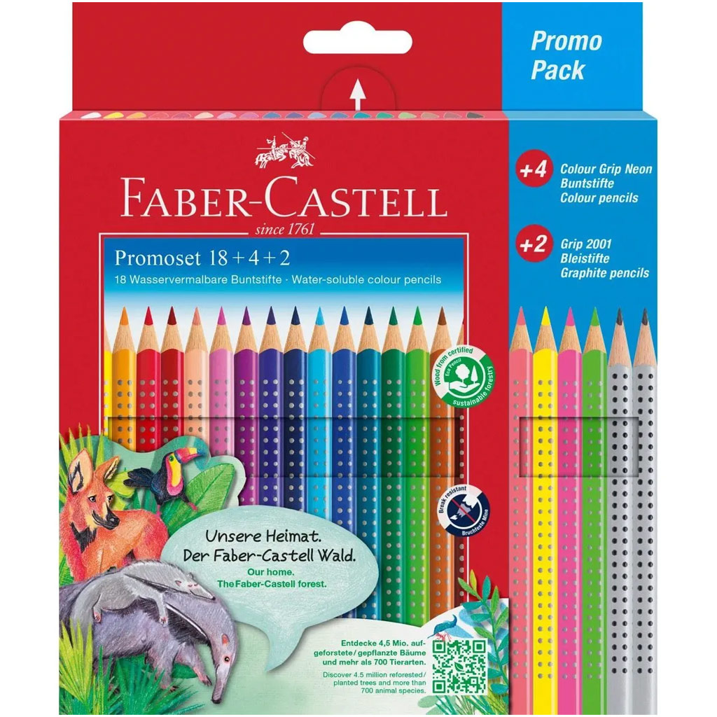 imagen de Faber-Castell: Set de lápices de colores Grip 18+6 unidades 1