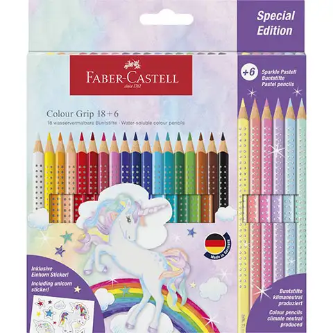 imagen de Faber-Castell: set de lápices de colores GRIP de 24 unidades con 6 colores pastel 1