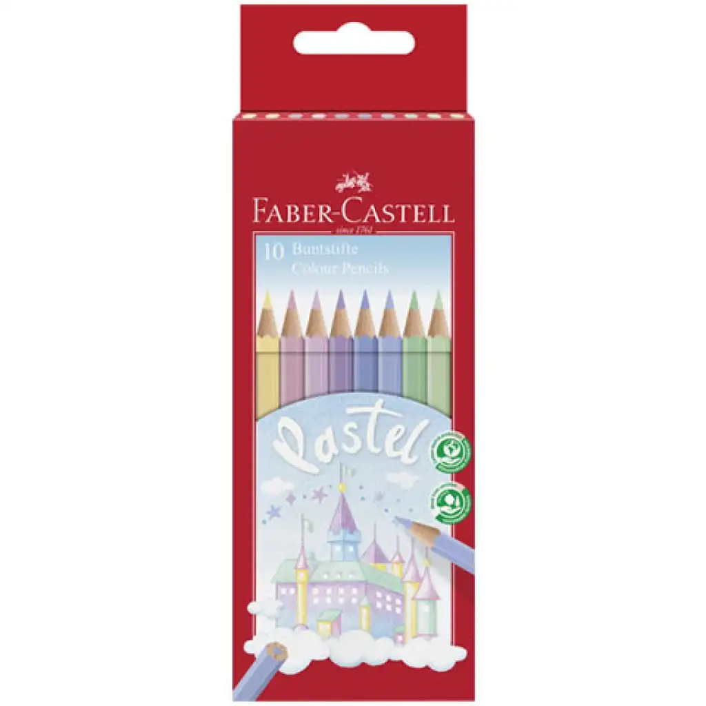 imagen de Faber-Castell: Set de lápices de colores pastel de 10 unidades 1