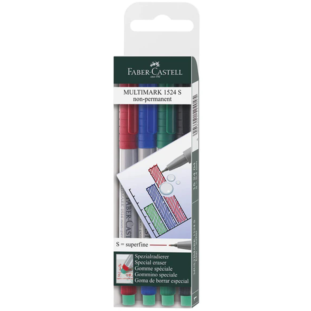 imagen de Faber-Castell: Set de rotuladores de folio Multimark S – 4 unidades 1