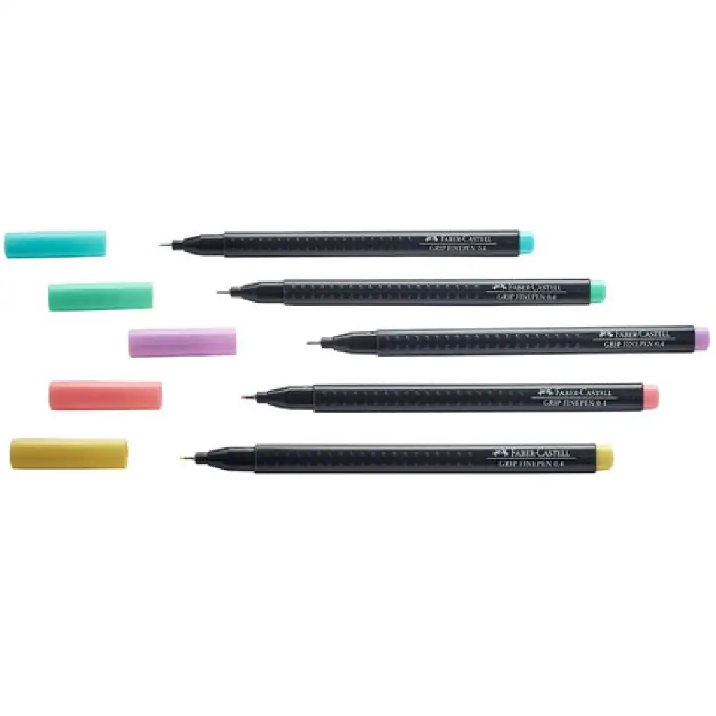 imagen de Faber-Castell: Set de rotuladores de punta fina pastel de 0,4 mm de 5 unidades 2