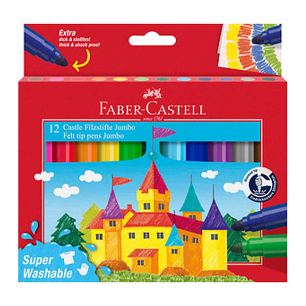 imagen de Faber-Castell: Set de rotuladores Jumbo lavables de 12 unidades 1