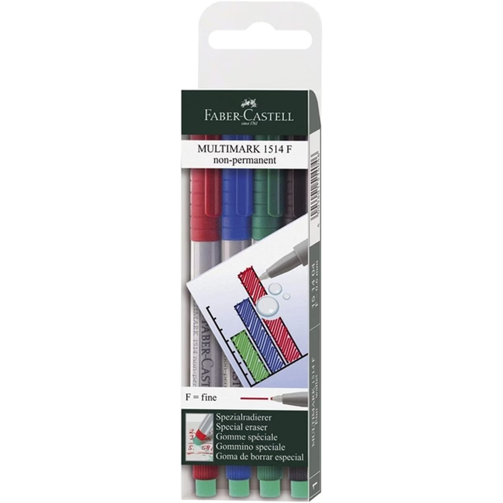 imagen de Faber-Castell: Set de rotuladores Multimark de 4 piezas F 1