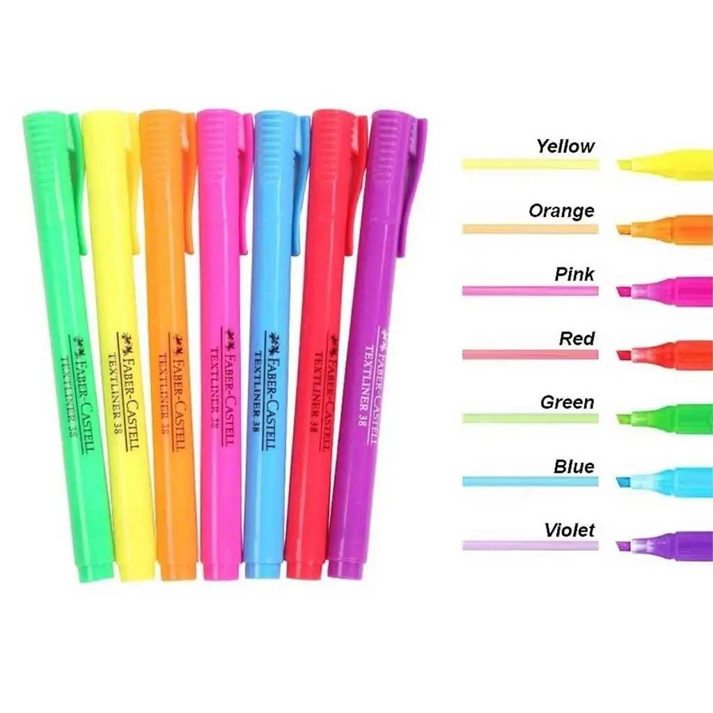 imagen de Faber-Castell: Textliner 38 Set de resaltadores fluorescentes de colores 8 unidades 2