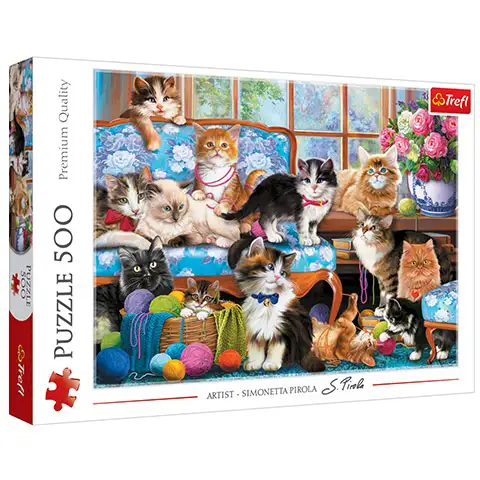 imagen de Familia de gatos puzzle de 500 piezas - Trefl 1