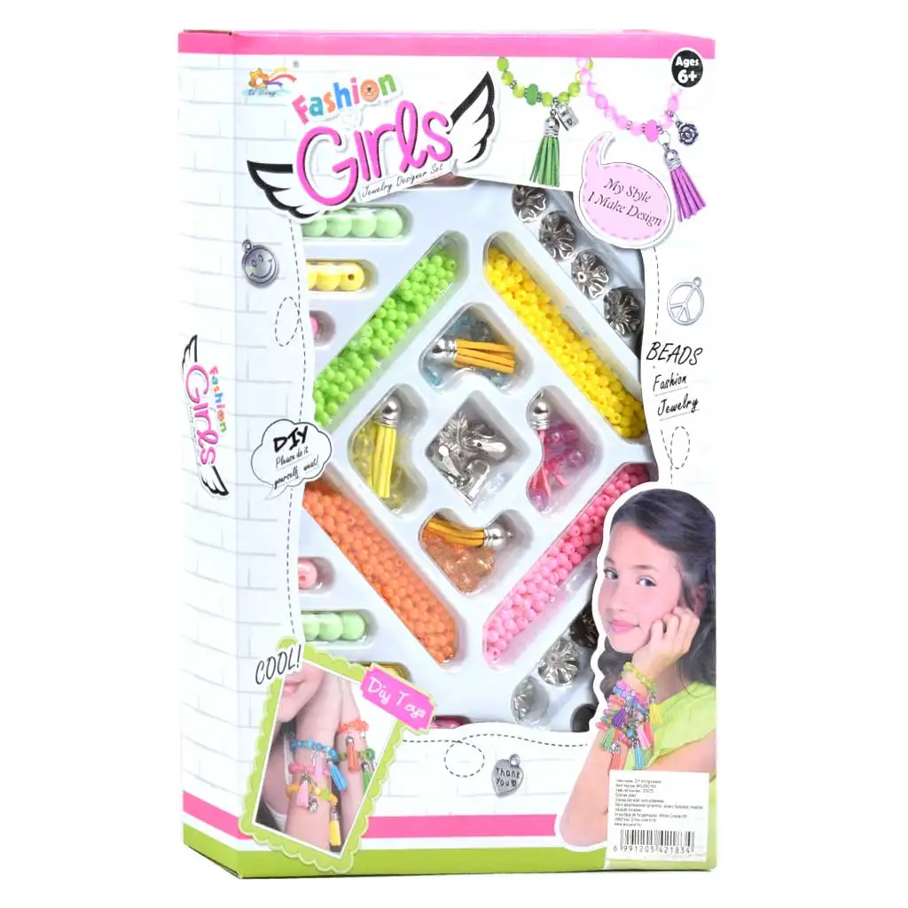 imagen de Fashion Girls: Set de creación de joyas con más de 100 cuentas de colores y charms 1