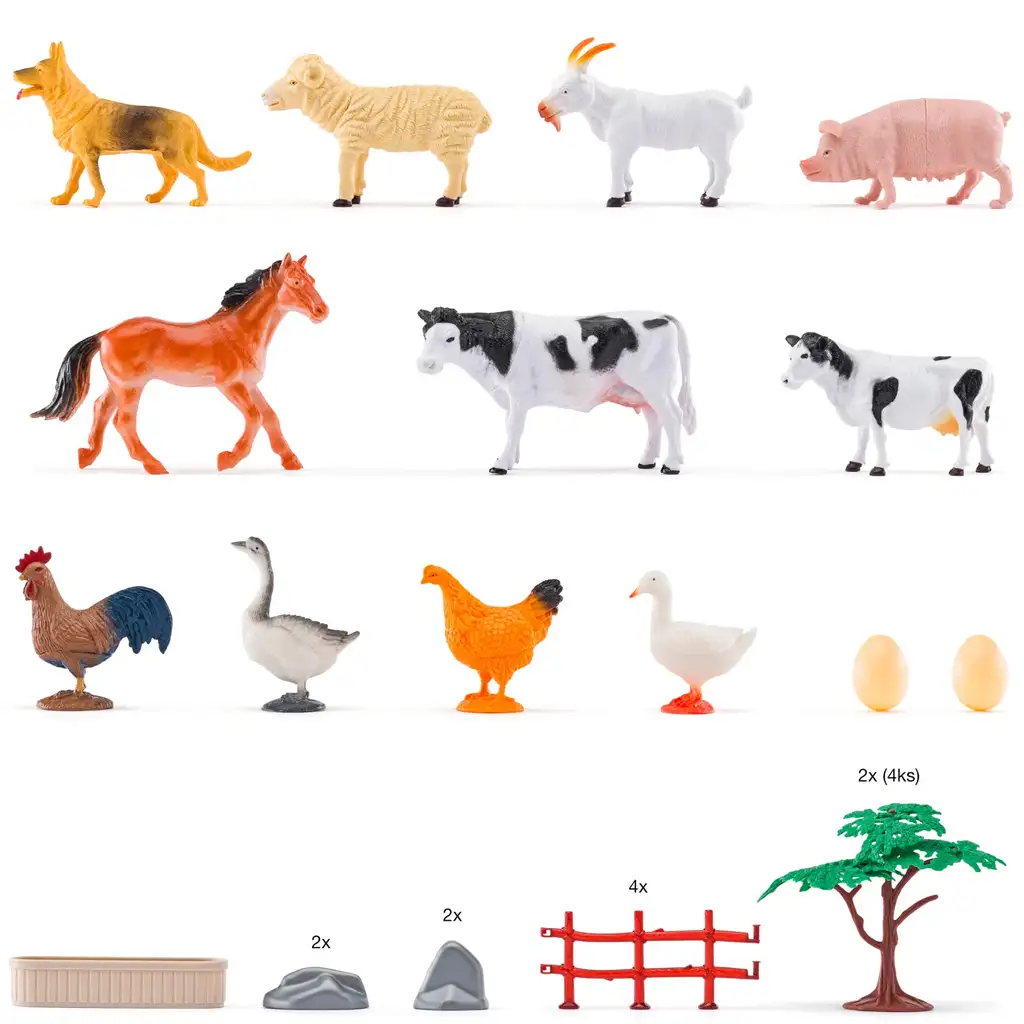 imagen de Faunica: Conjunto de juguetes de animales de granja en cubo - Woodyland 2