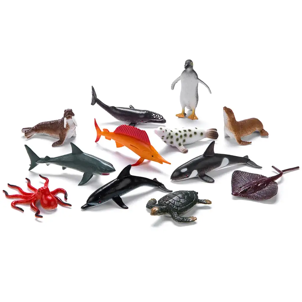 imagen de Faunica: Set de figuras de animales del océano de 12 piezas - Woodyland 2