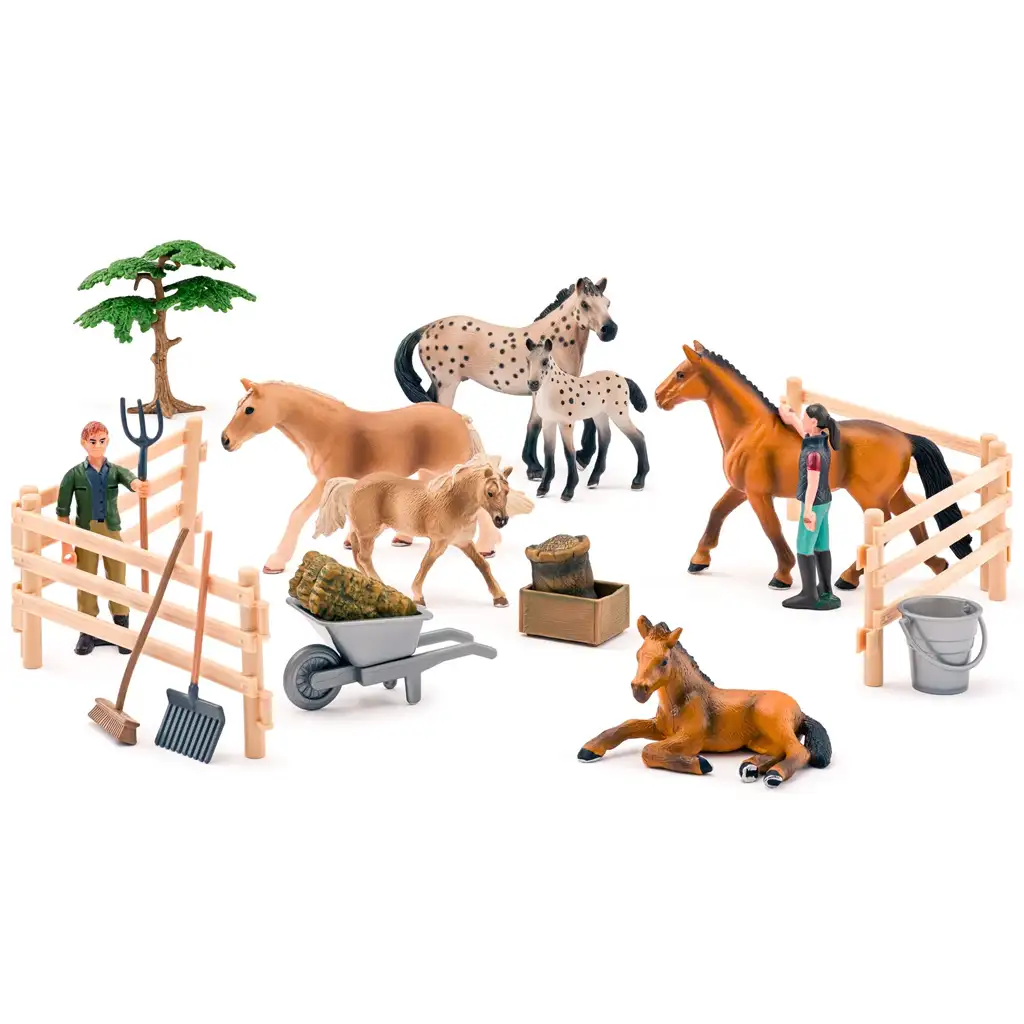 imagen de Faunica: set de juego de 25 piezas con caballos - Woodyland 2