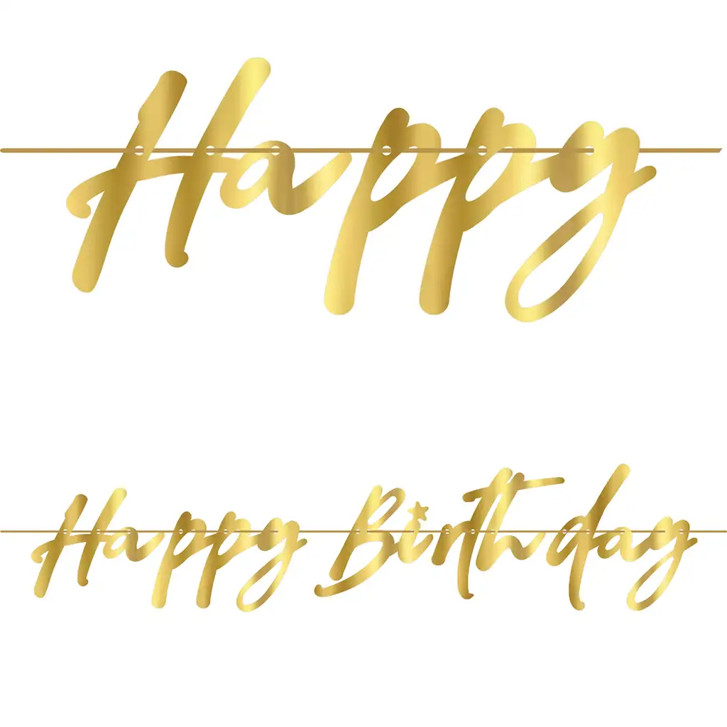 imagen de Feliz Cumpleaños guirnalda – en color dorado 1