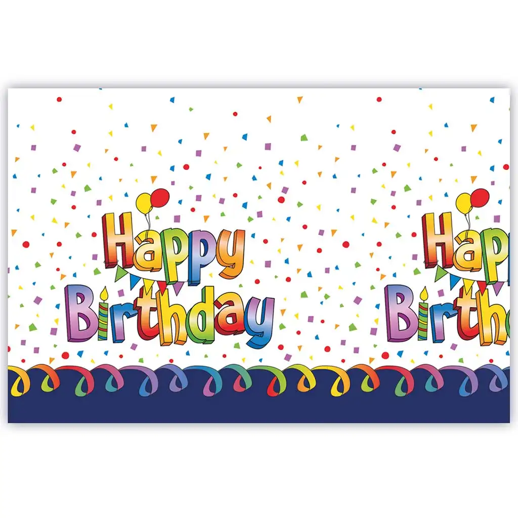imagen de Feliz Cumpleaños mantel de plástico – 120x180 cm 1
