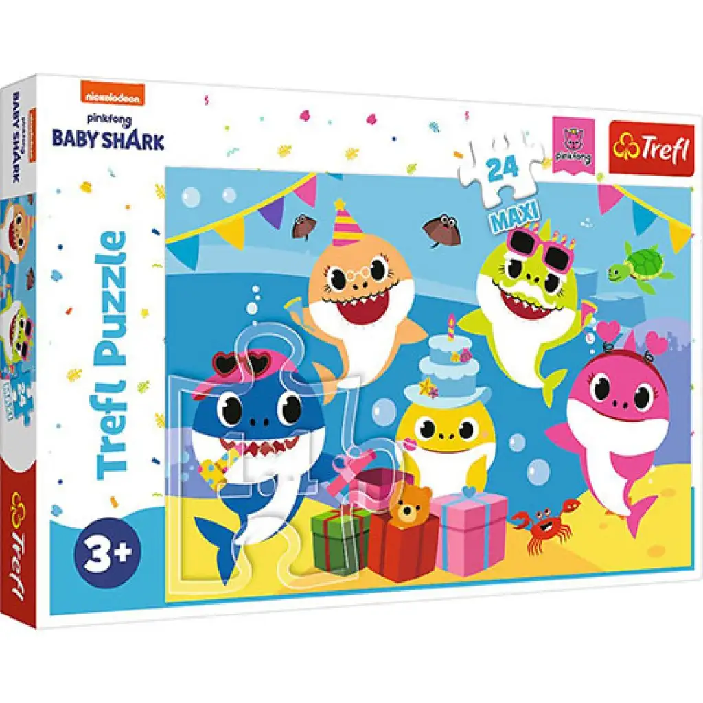imagen de Feliz familia Baby Shark 24 piezas Maxi puzzle - Trefl 1