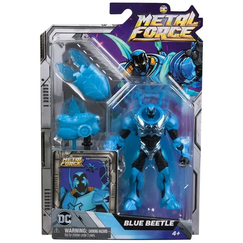 imagen de Figura de acción Blue Beetle de DC Metal Force con accesorios - Spin Master 1