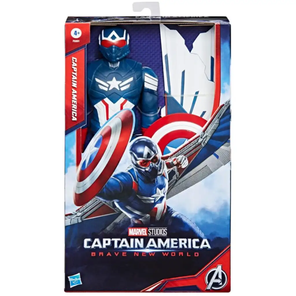 imagen de Figura de acción de Capitán América con máscara Titan Hero de Los Vengadores de 29 cm - Hasbro 1