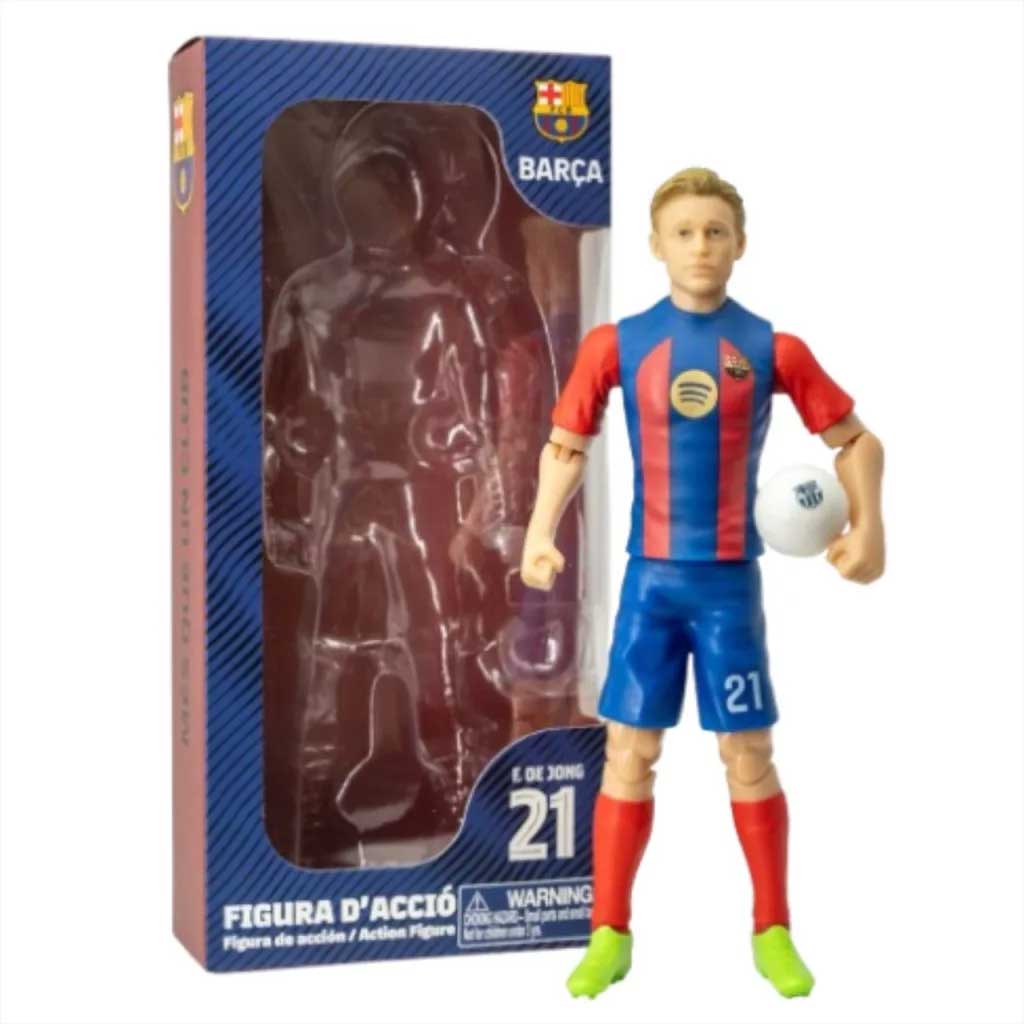 imagen de Figura de acción de futbolista, 20 cm - Barcelona, F. De Jong con camiseta número 21 1