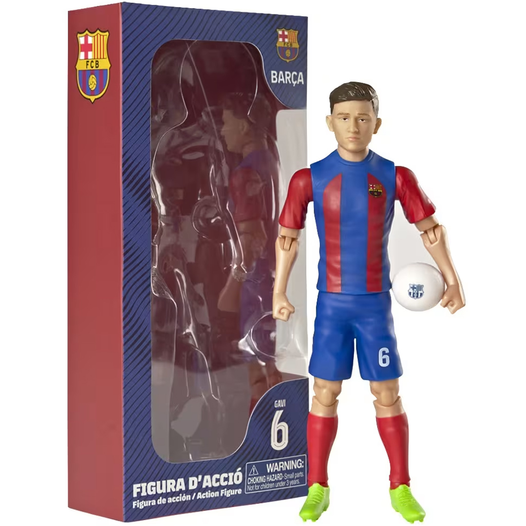 imagen de Figura de acción de futbolista, 20 cm - FC Barcelona, Gavi con camiseta número 6 1